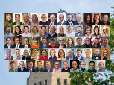 A collage of the 61 candidates that ran for Nebraska Legislature across 25 races