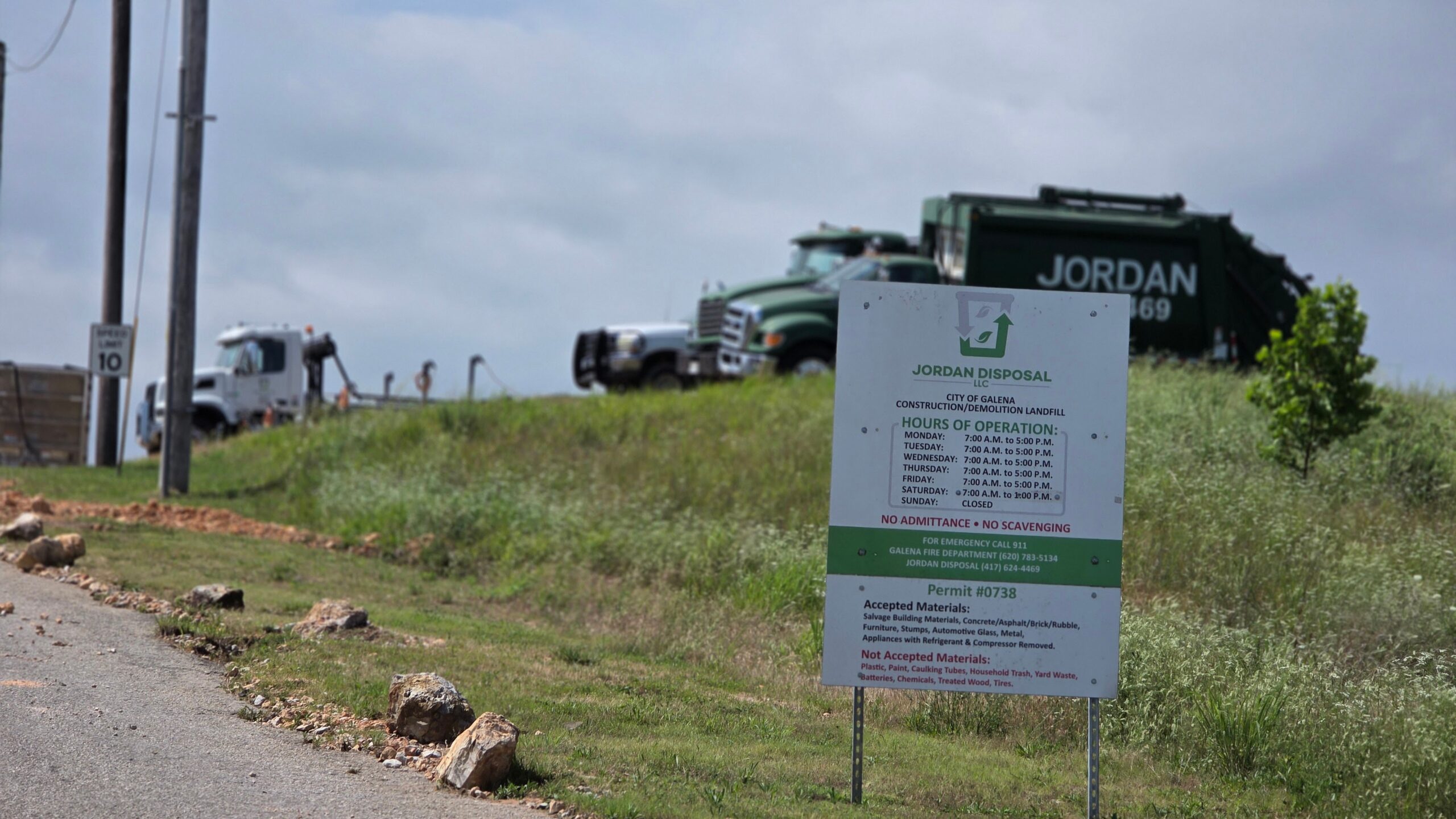 Jordan Disposal took over City of Galena Landfill operations in 2019. Two Galena residents have sued the company for mismanagement of contaminants. (Photo by Morgan Chilson/Kansas Reflector)