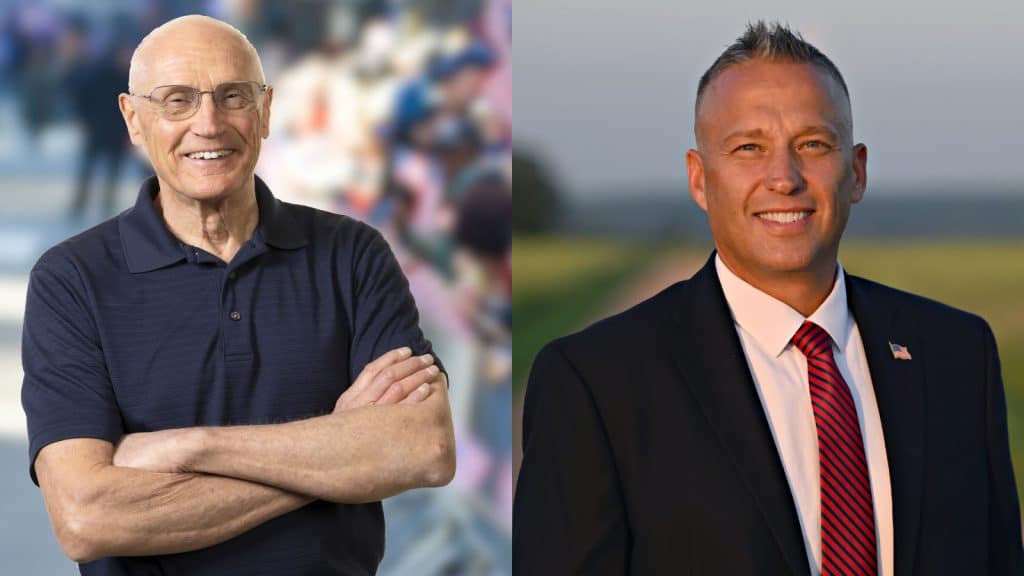 Side-by-side headshots of Rick Olson with arms crossed on the left and Ben Bakeberg smiling in a suit and tie on the right.
