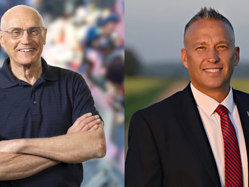 Side-by-side headshots of Rick Olson with arms crossed on the left and Ben Bakeberg smiling in a suit and tie on the right.