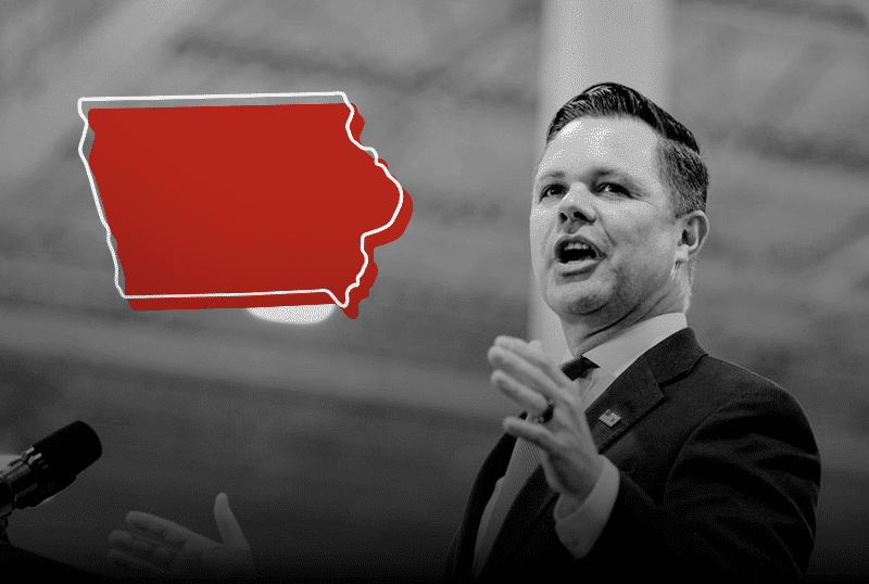 Photo illustration of U.S. Rep. Zach Nunn by Dakotah Kennedy, original photo by AP Photo/Charlie Neibergall